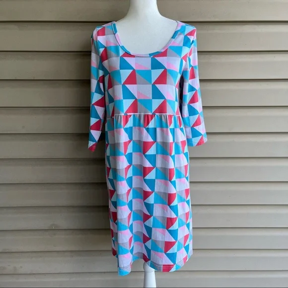 •Lolly Wolly Doodle• Geometric Pattern Olivia Dress - Size Large - Picture 1 of 7
